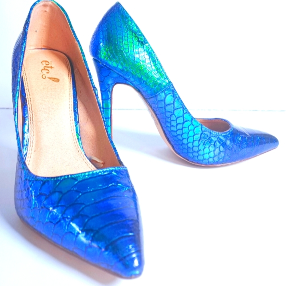 Etc! Metallic Mermaid Iridescent Heels